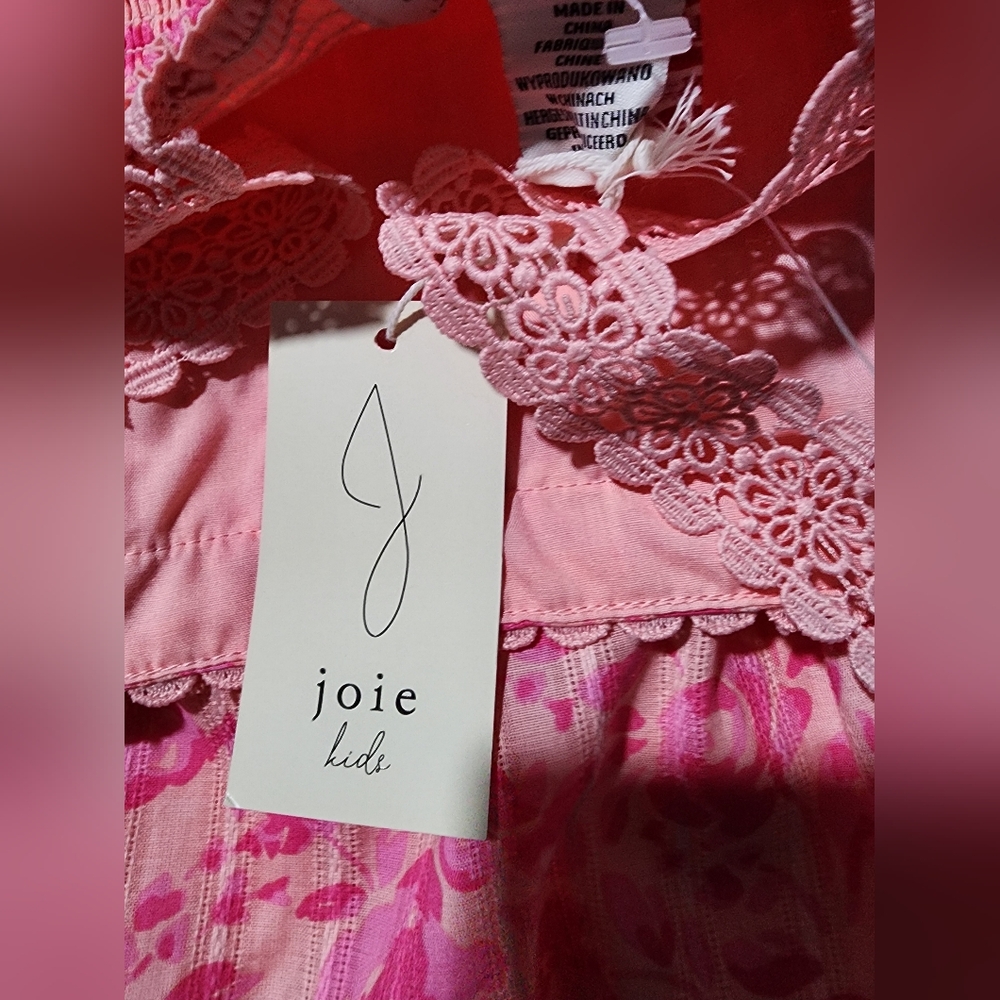 Joie Kids Pink Floral Sleeveless Dress 6 Y - Picture 10 of 10